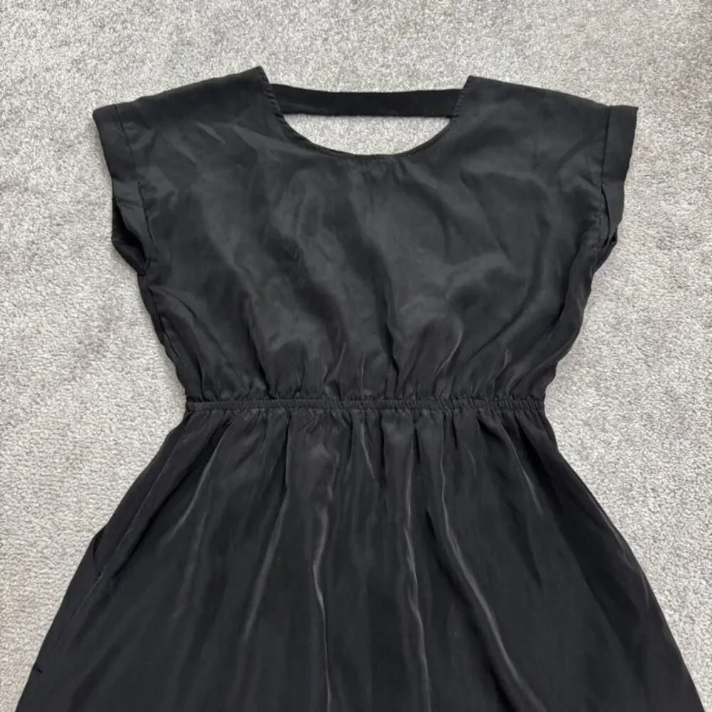 Pink Republic Cut Out A-Line Mini Dress Women Medium Black Elastic Waist Classic